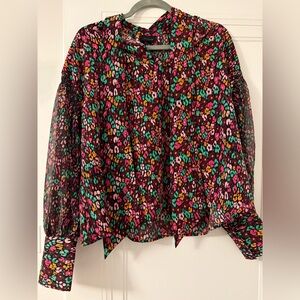 Who What Wear Multicolor Floral Blouse